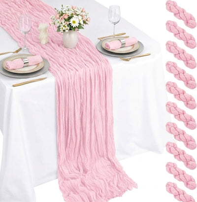 Mesa gasas 10 caminos rosa claro 120pulg rústico