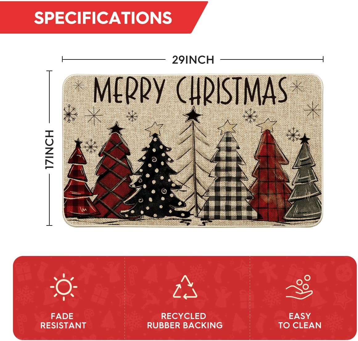Tapete navideño bajo perfil decoración hogar invierno