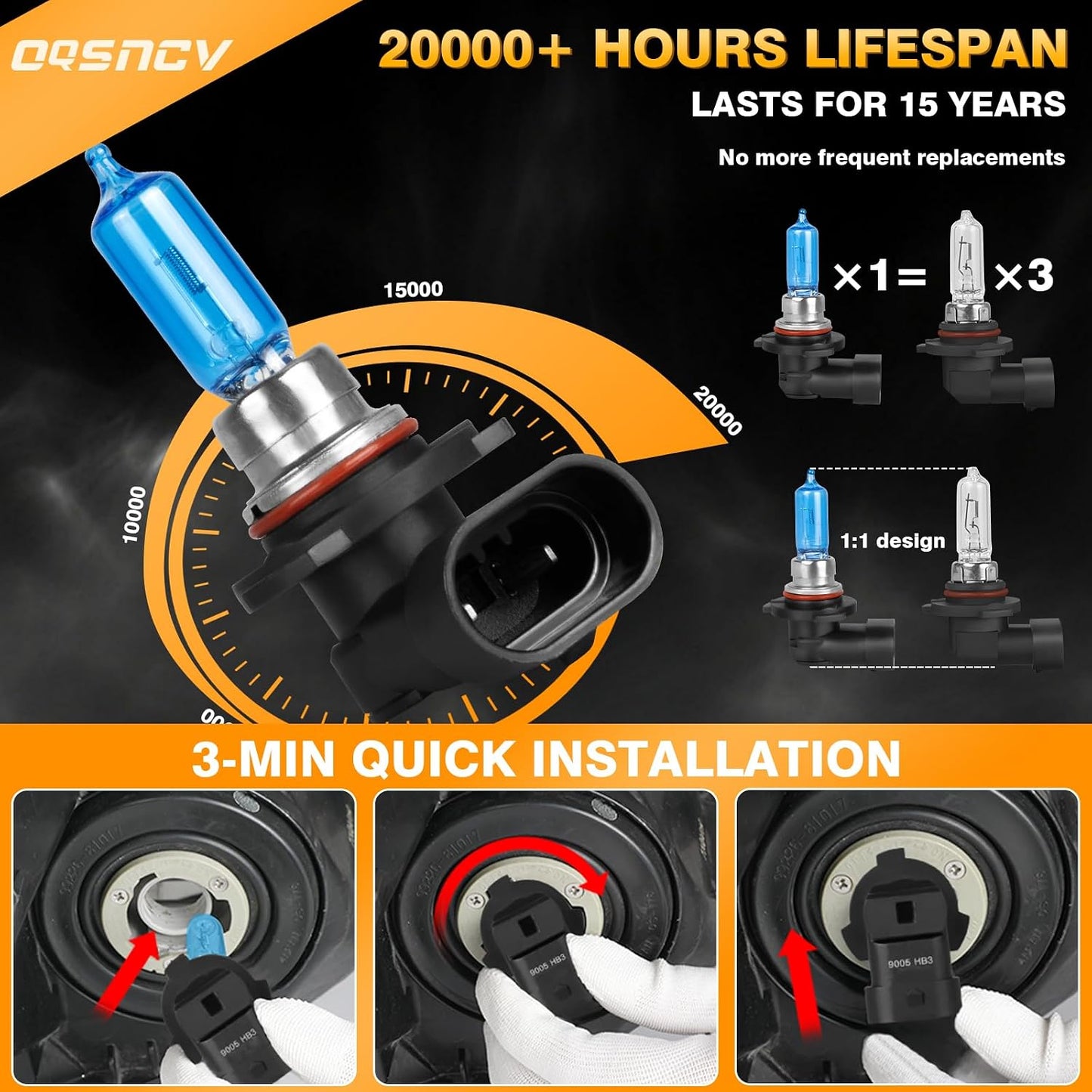 Kit 4 Bombillas 9005 H11 para Chevy Avalanche 07-13