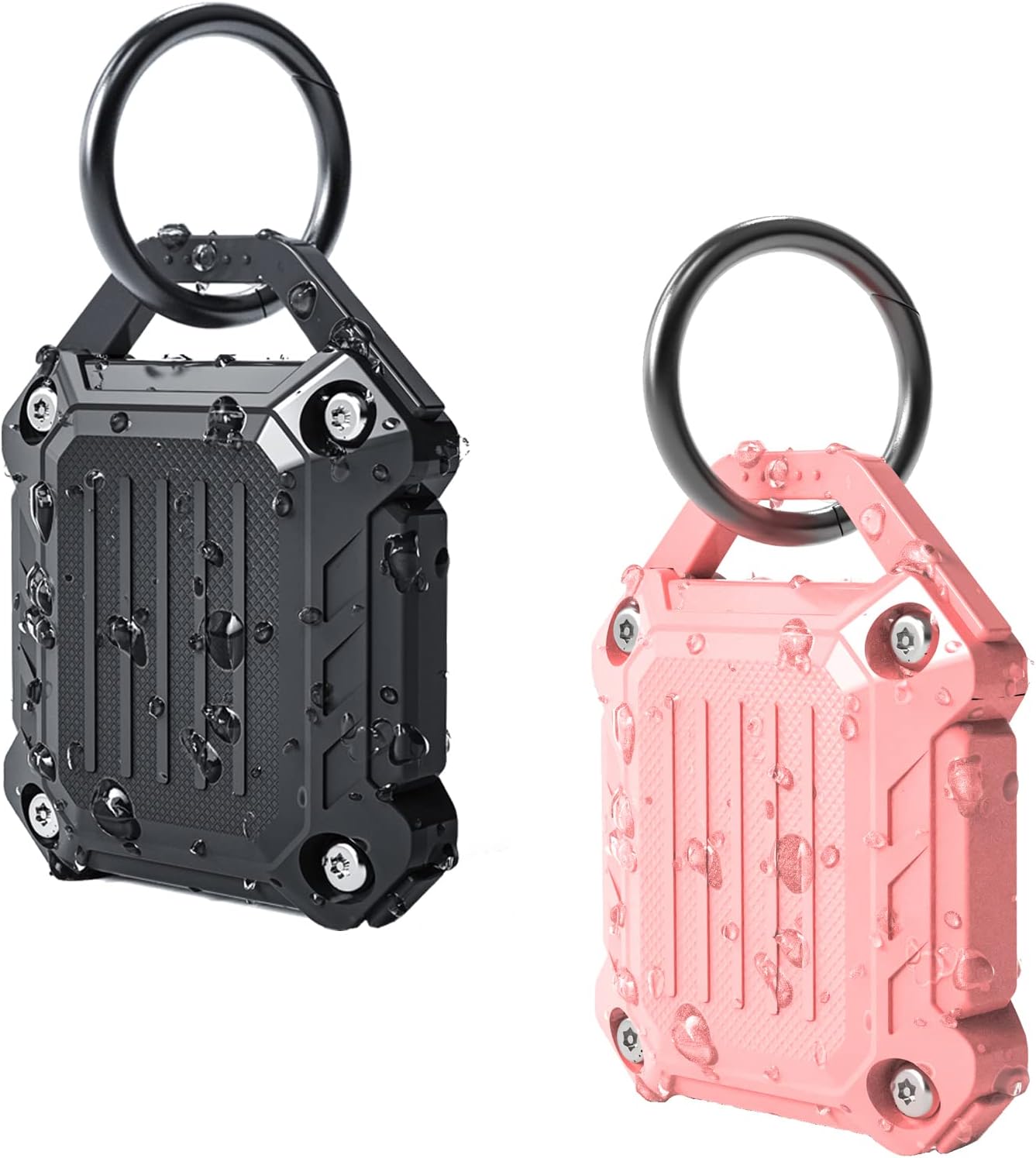 Funda impermeable Airtag compatible con Apple Air Tag negro y rosa