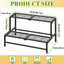 Soporte plantas 2 niveles metal negro para patio jardín