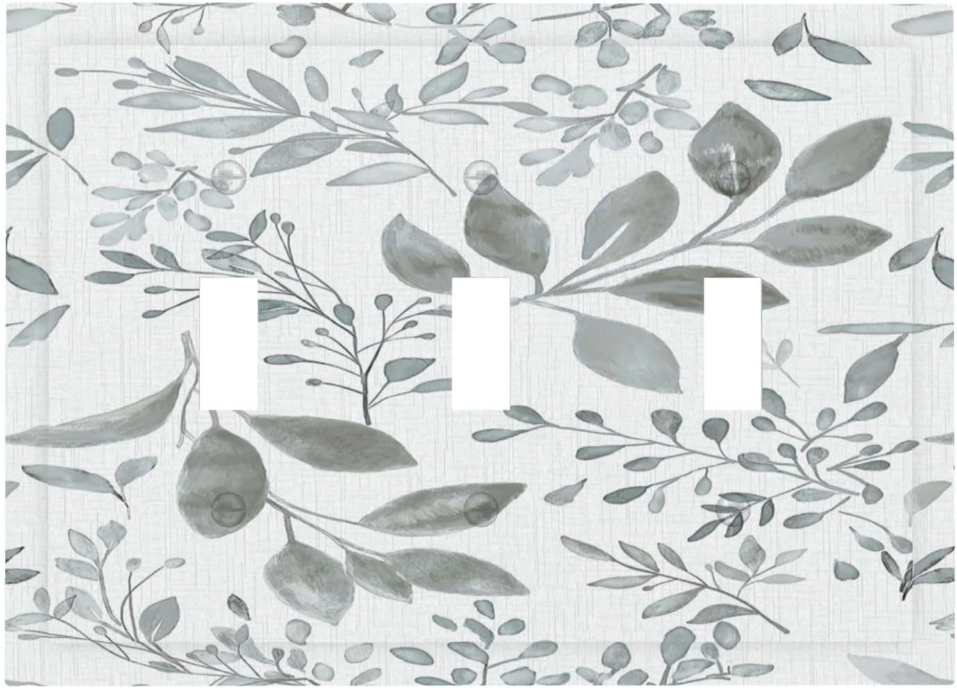 Cubierta interruptor luz bohemio gris floral 3 bandas