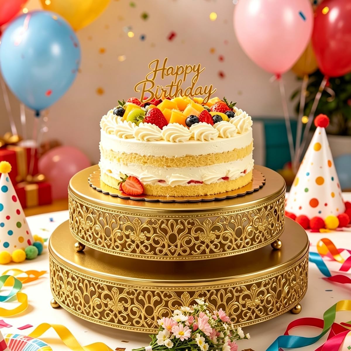 3 Pzas Soportes Metal para Cupcakes Dorado