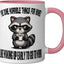 Taza Cerámica Grumpy Raccoon Coffee Club Rosa/Blanca