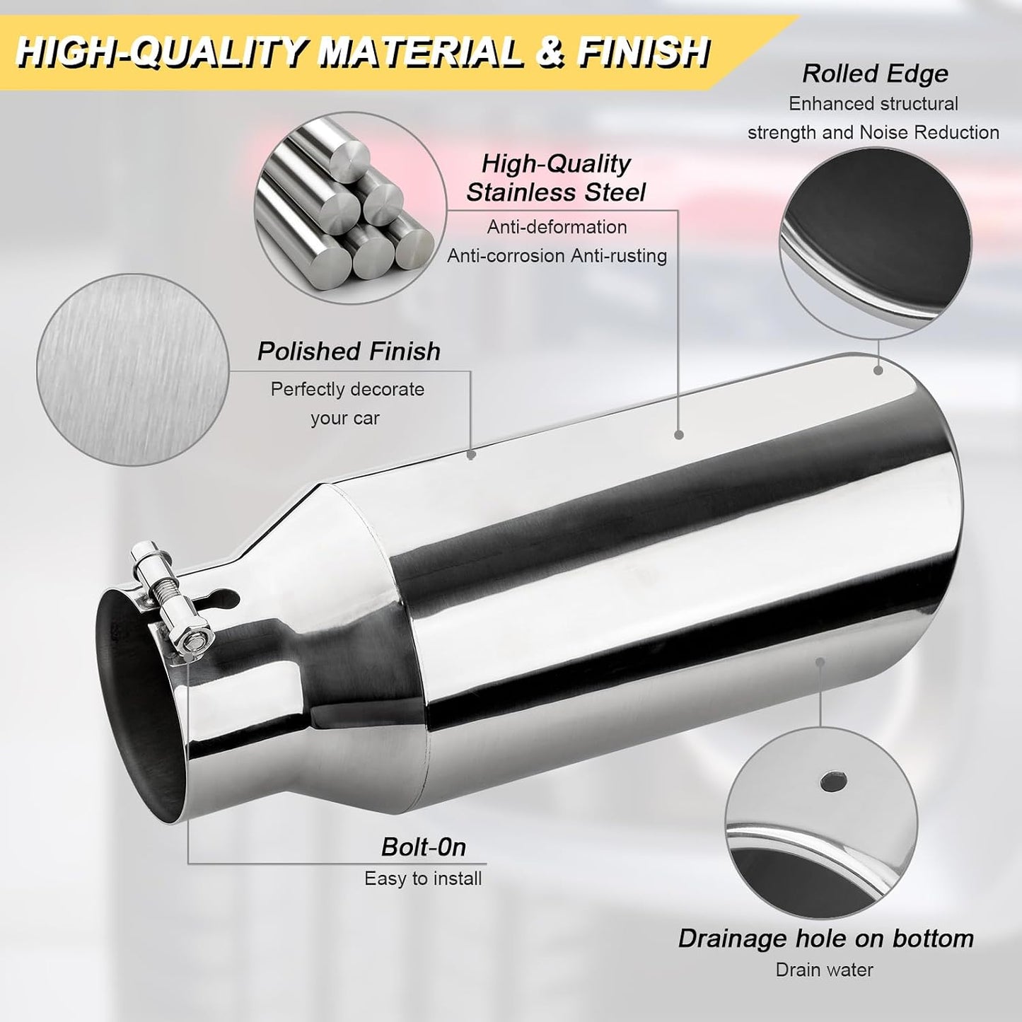 Tubo escape acero inox 4x6" 15" atornillado