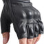 Guantes motocicleta piel cabra sin dedos hombre