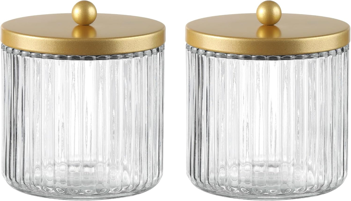 2 Dispensadores Cristal Dorado Mate para Maquillaje