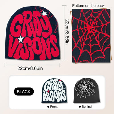 Gorro punto doble capa telaraña para hombre mujer