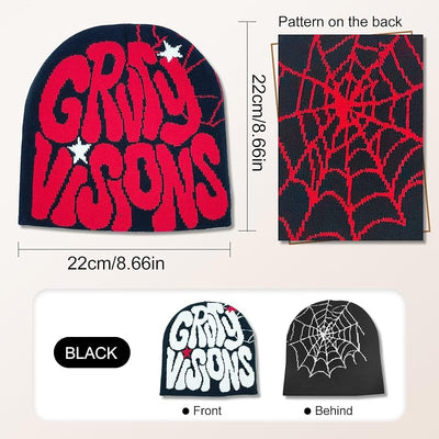 Gorro punto doble capa telaraña para hombre mujer