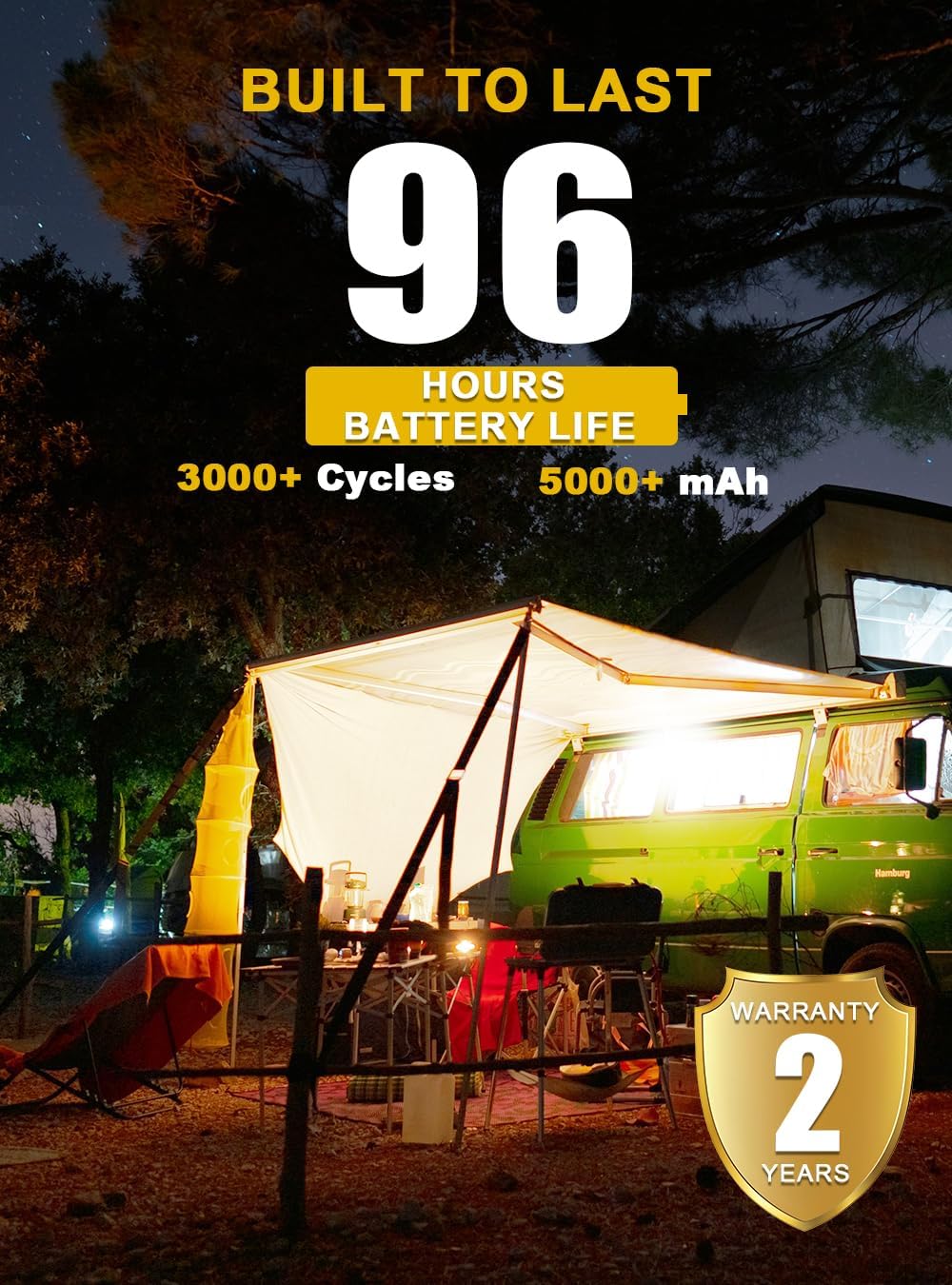 Linterna campamento 1000lm recargable usb magnética