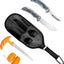 Set 4 Pzas Cuchillo Caza Sierra Desollador Cinturón