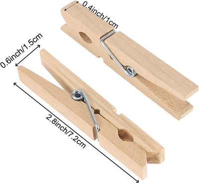 400 Alfileres Madera 3pulg Resistentes para Ropa Manualidades