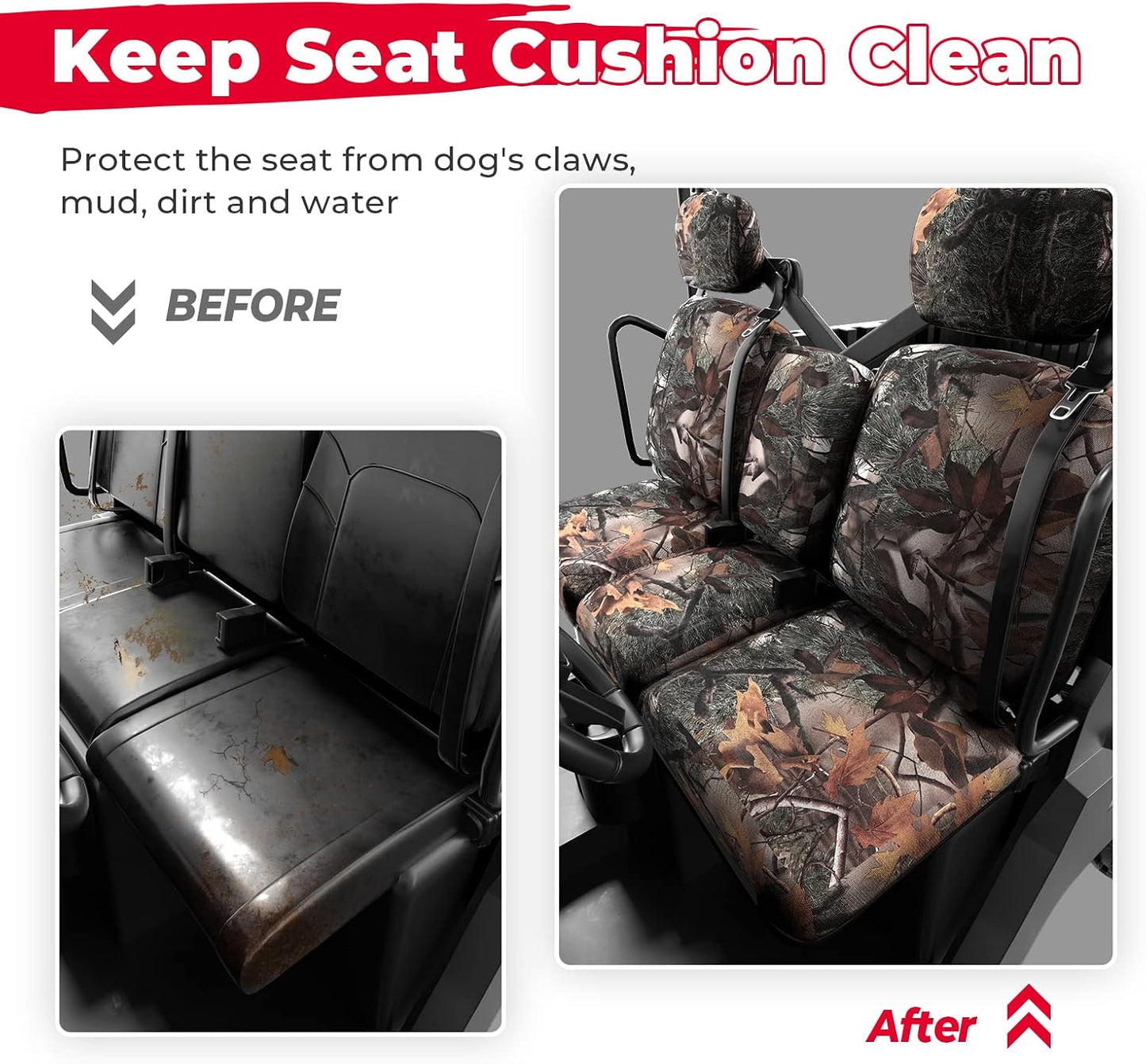 Fundas asientos UTV camuflaje impermeables comp Can Am