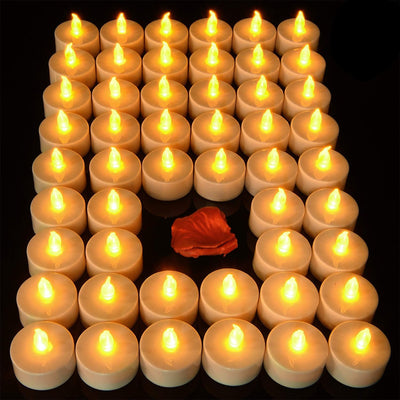 Velas de té sin llama blanca 40uds pilas incluidas parpadeantes