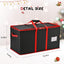 Caja almacenamiento adornos Navidad 8 bandejas 600D negro