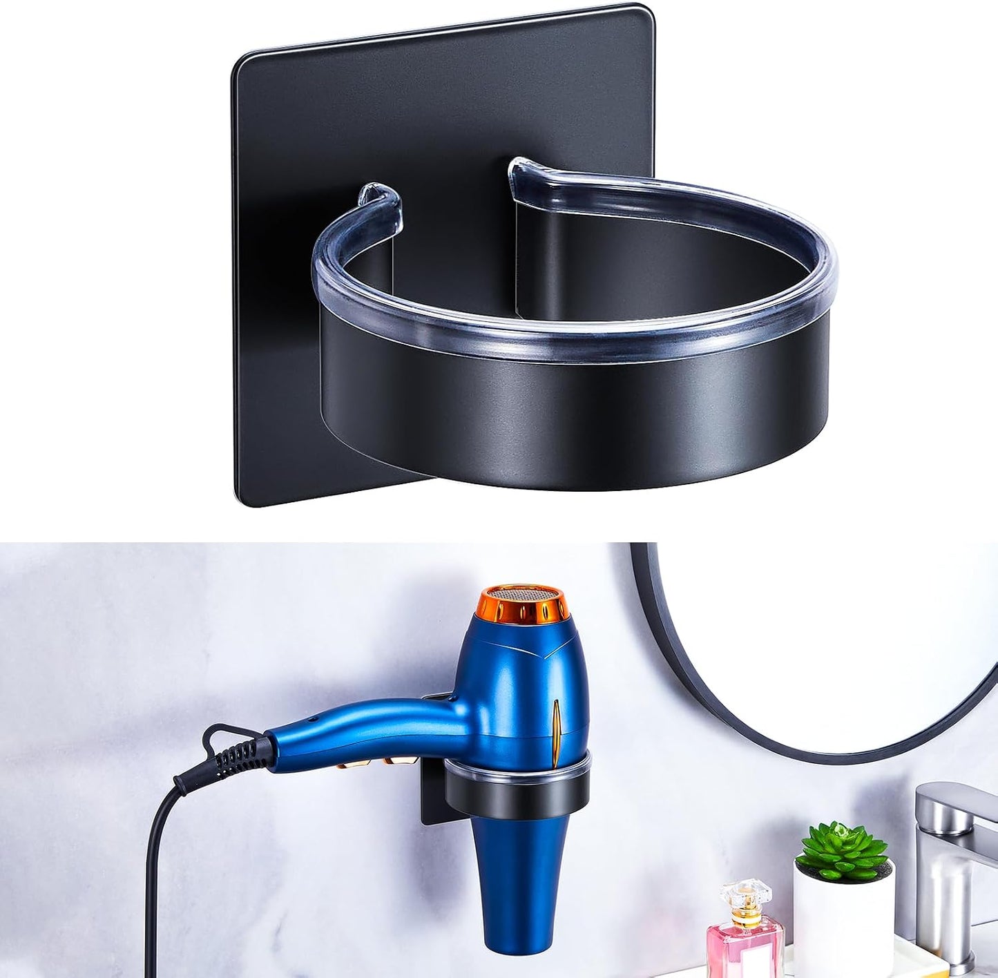 Soporte adhesivo para secador de pelo baño salón