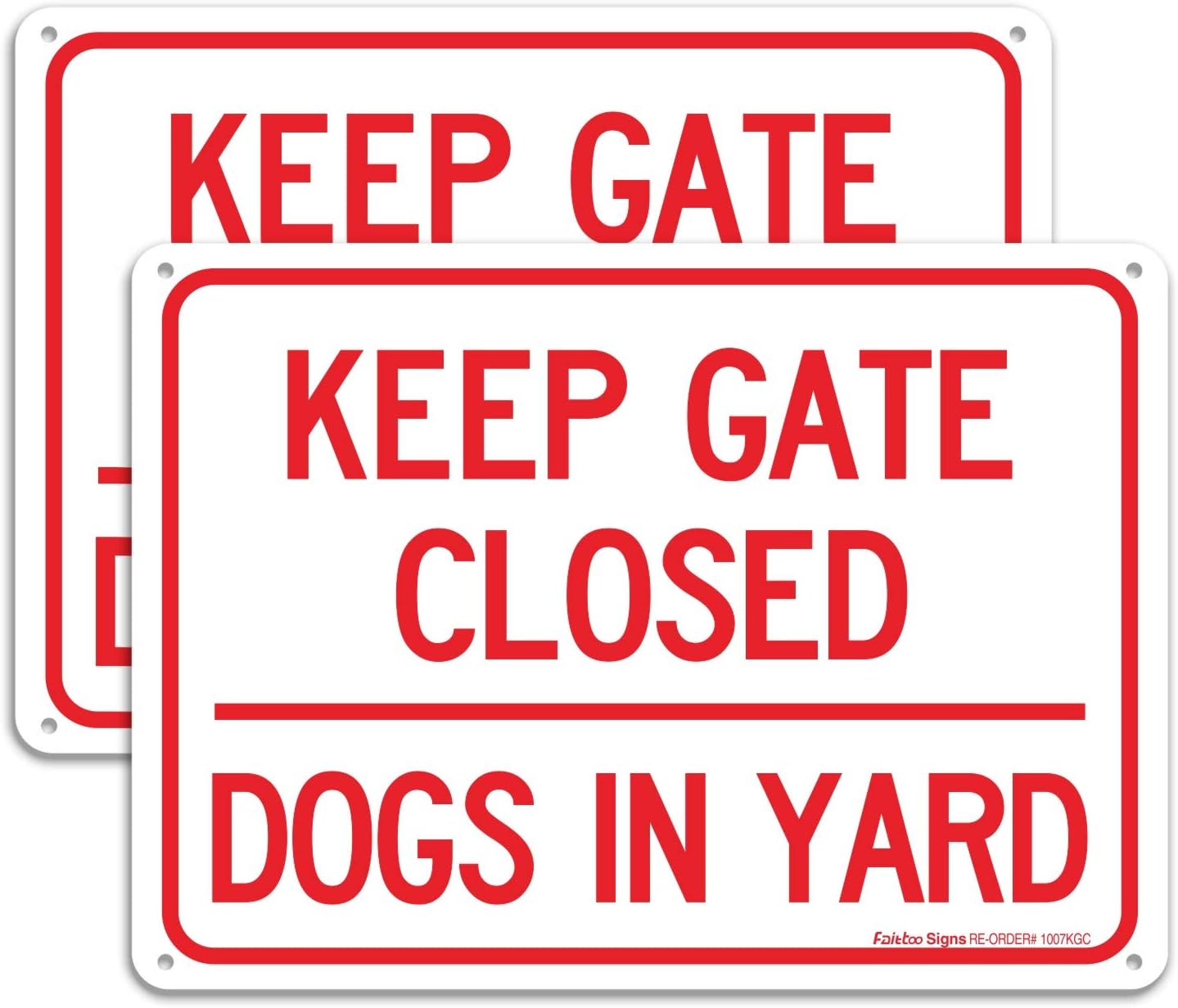 Letrero aluminio .040 10x7" inglés Keep Gate Closed Dog Yard
