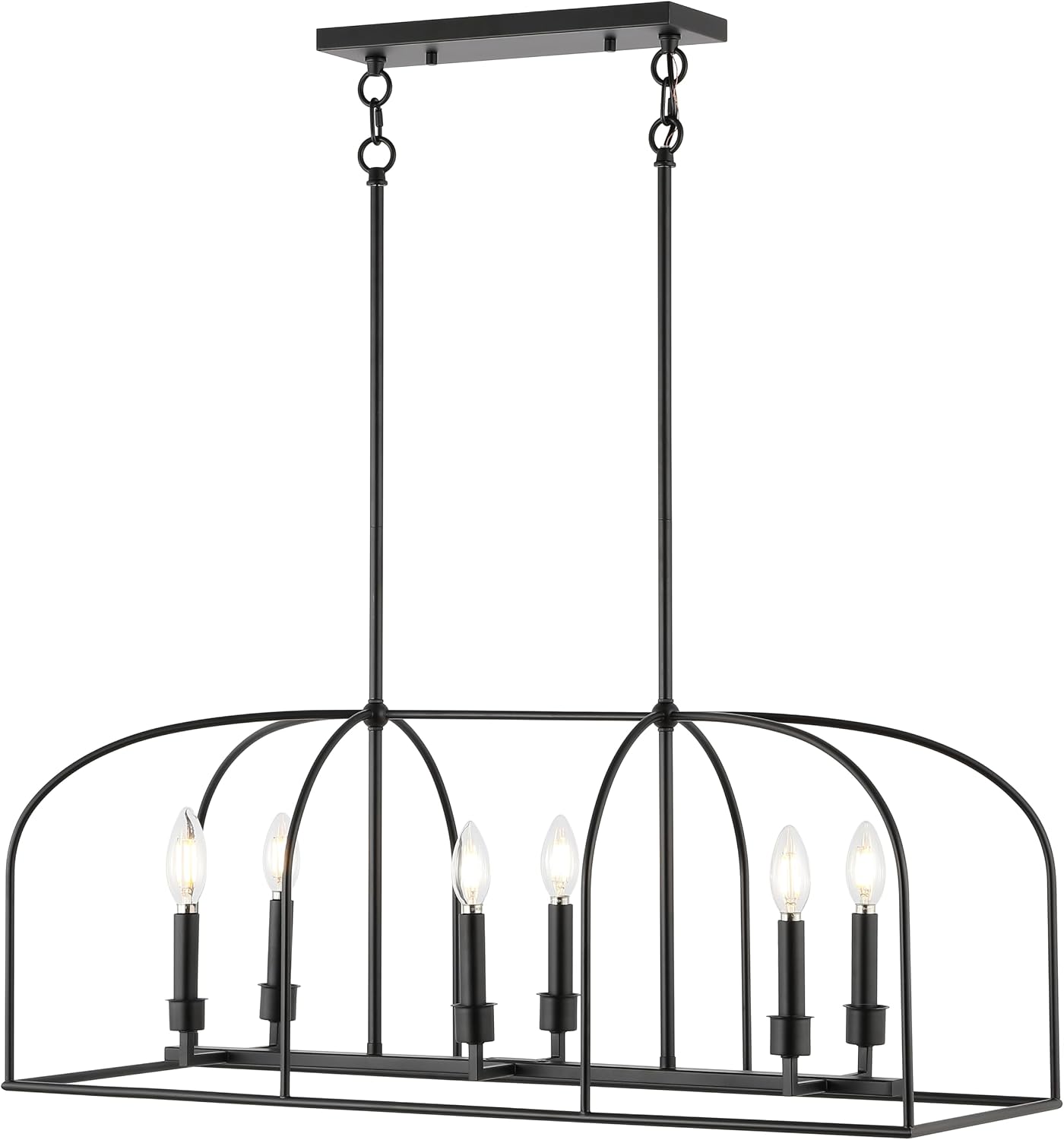 Lámpara de araña Bryndan 6 luces 35pulg negro diseño