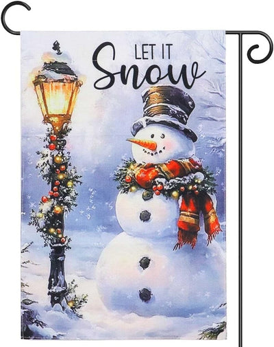 Bandera jardín navidad 12.5x18.5pulg diseño muñeco nieve