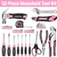 Set 52 Pzas Herramientas Rosa para Mujer con Estuche