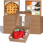 Cajas panadería marrón con ventana 12pzas 9x9x2.5pulg