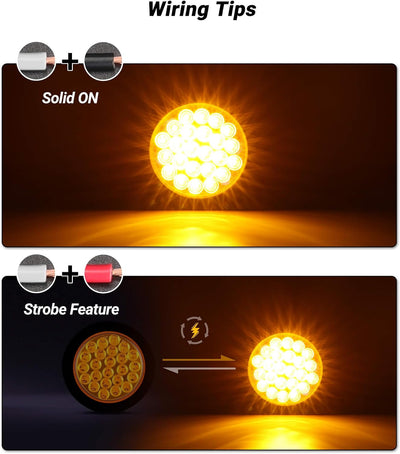 Luces estroboscópicas LED ámbar 4" 4 Pzas