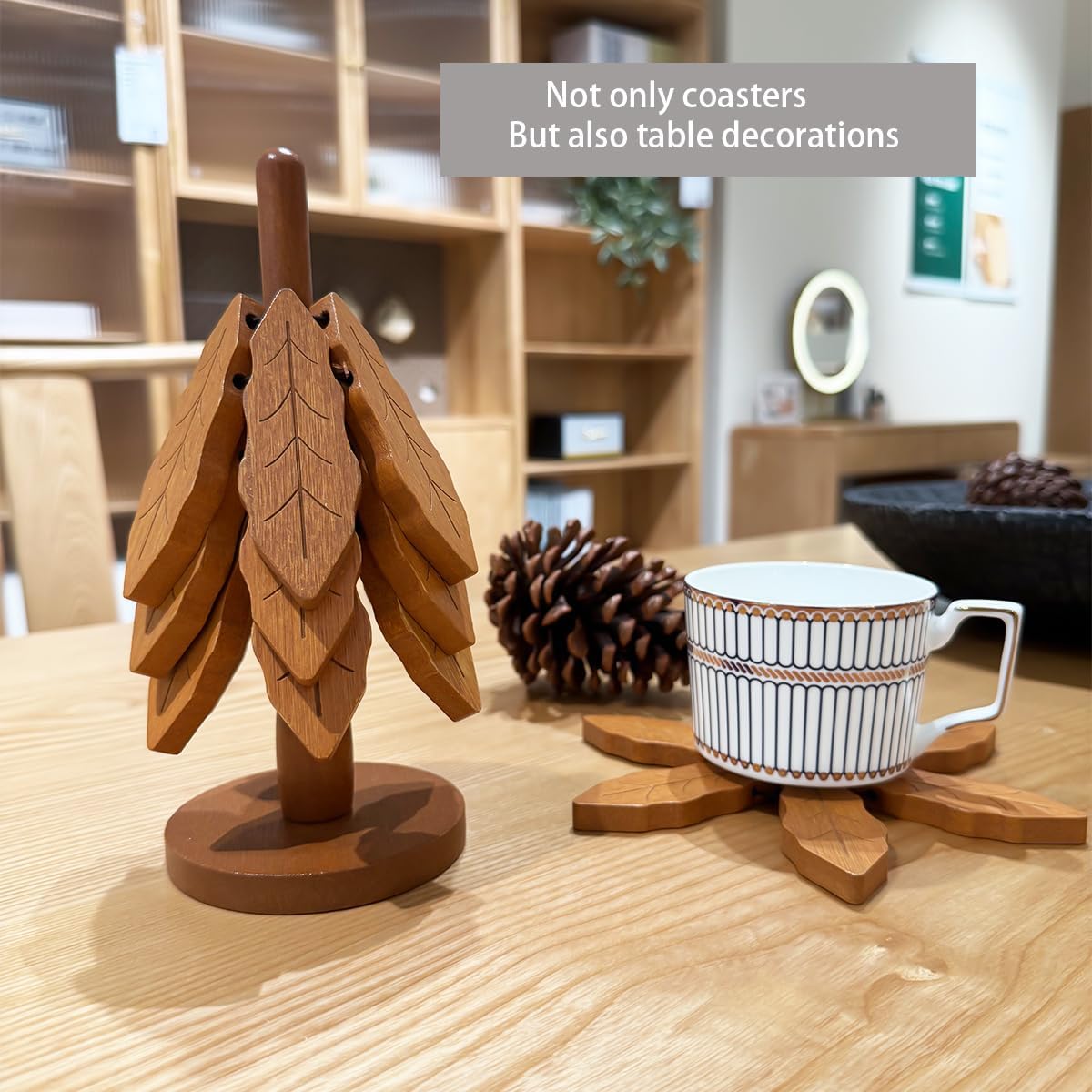 Salvamanteles madera forma árbol plegable set 4