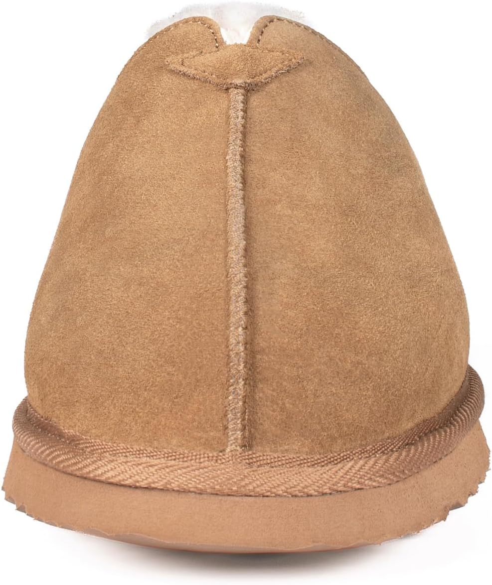 Pantuflas piel oveja suela goma antiderrap tipo mocasín