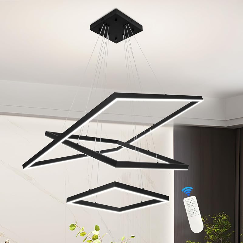 Candelabro LED 3 anillos regulable para cocina comedor