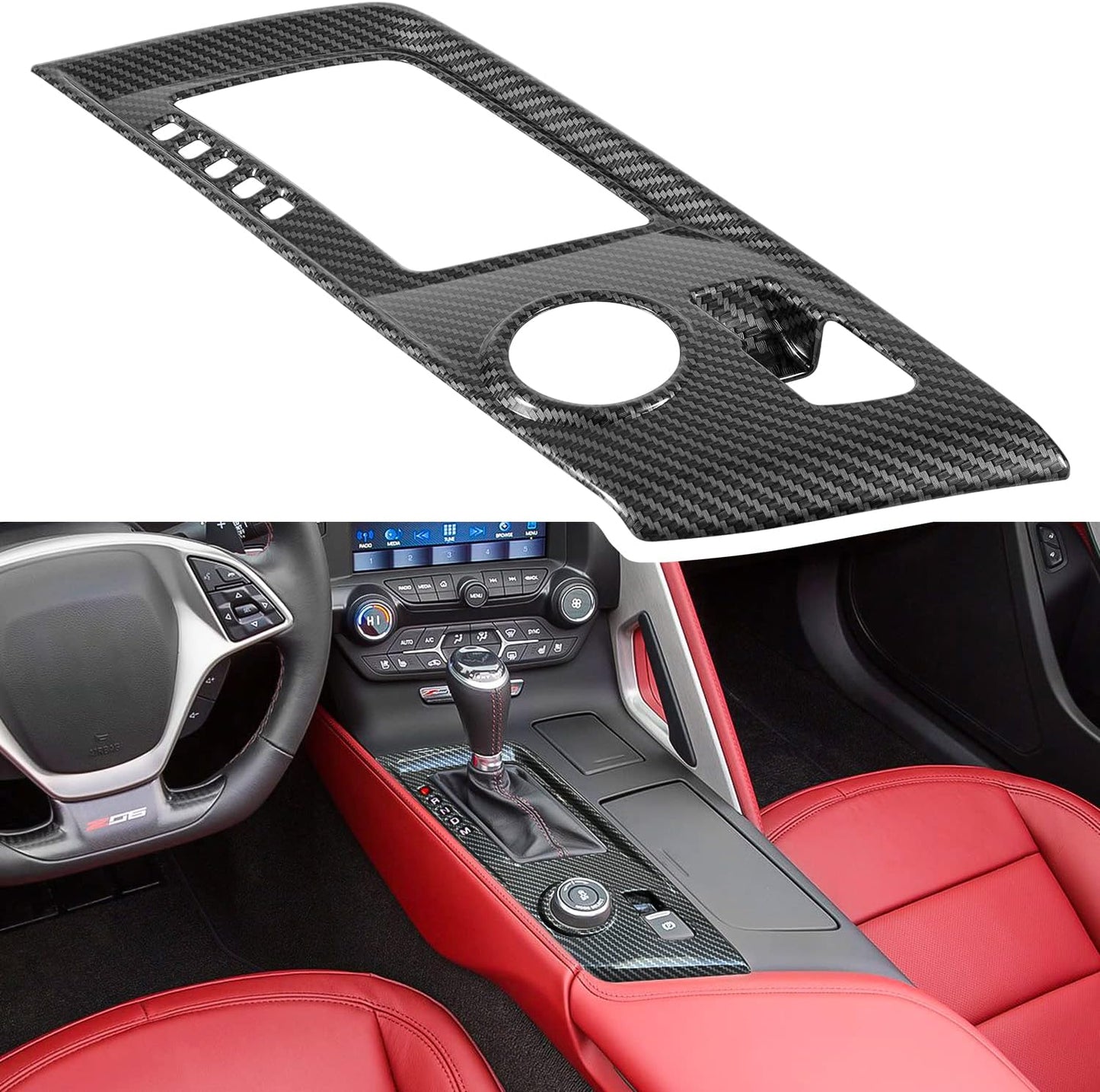 Cubierta panel engranajes fibra carbono Chevrolet Corvette