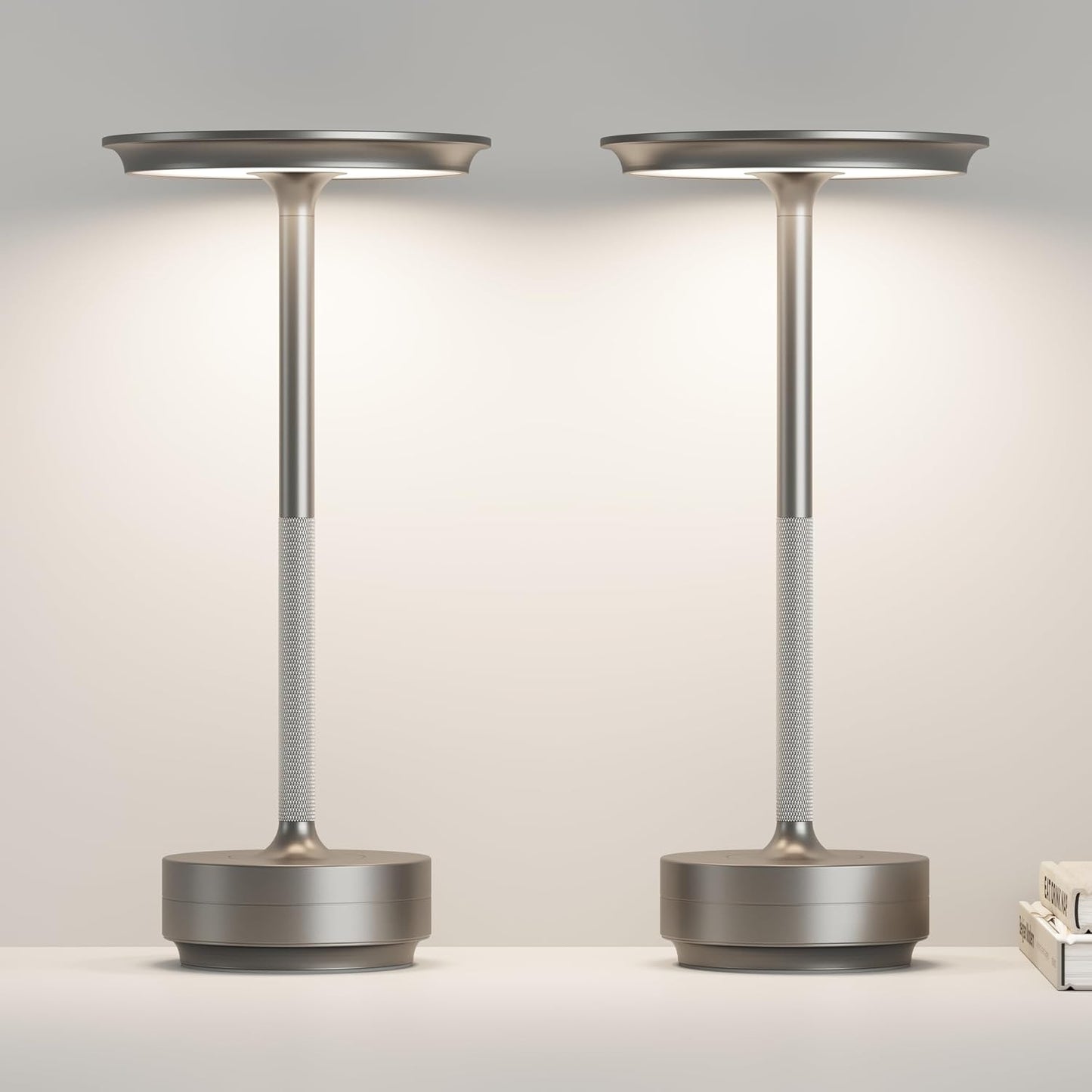 2 Lámparas Mesa LED Inalámbricas Batería 5000mAh