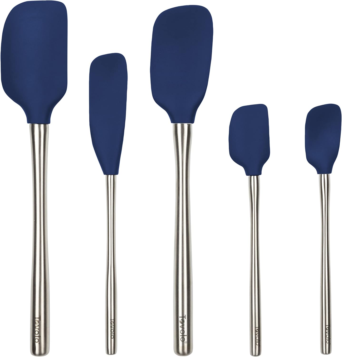 Set 5 espátulas acero inox núcleo flexible cocina