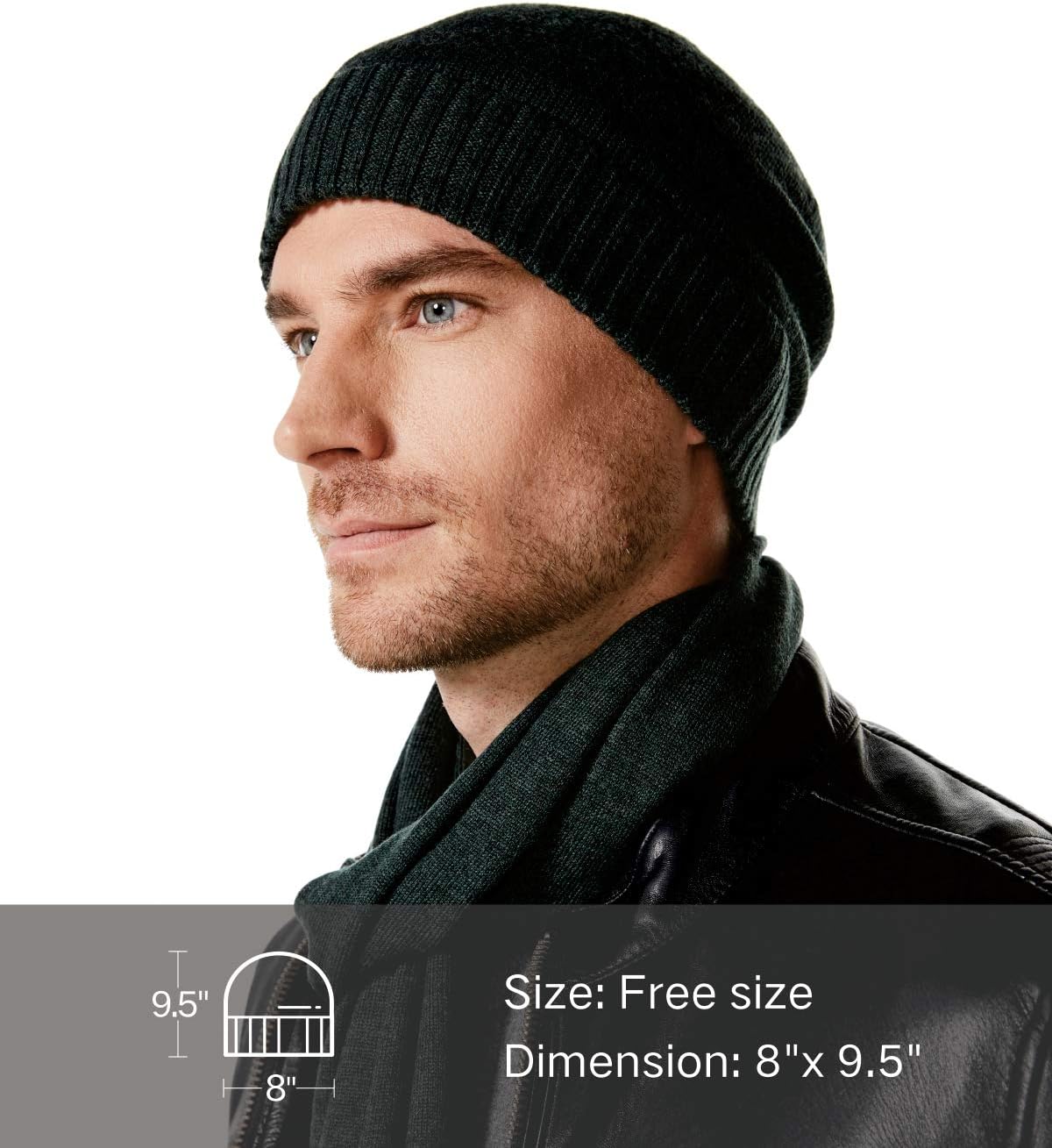 Set bufanda lana merino hombre gorro caja regalo