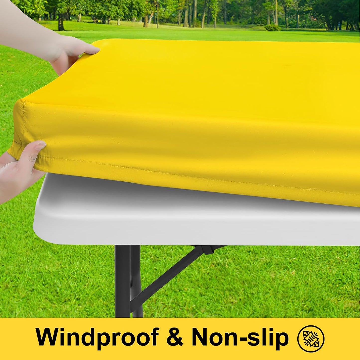 Funda mesa picnic con bancos poliéster elástico 8ft impermeable