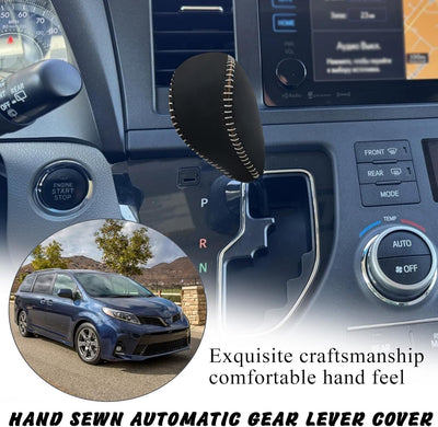 Funda pomo palanca cambios Toyota Sienna 11-20 cuero fibra carbono
