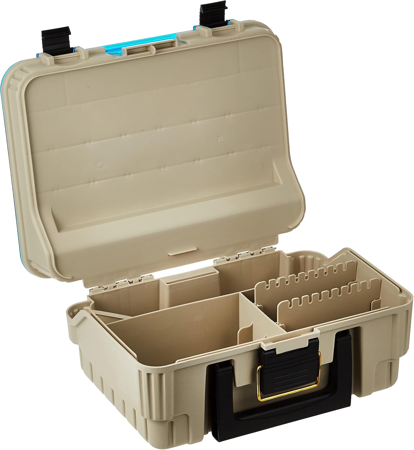 Caja aparejos 2 niveles color arenisca/azul