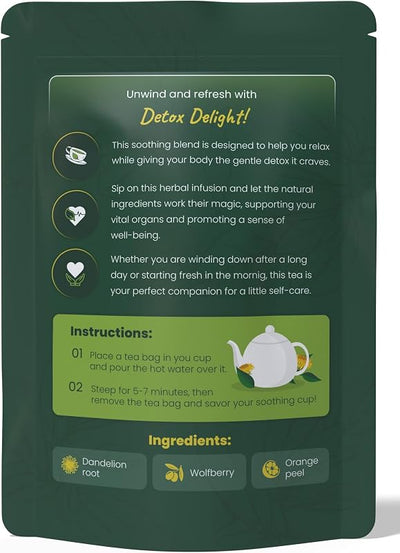 Té Wolfberry diente de león limpieza hígado 5.29oz 25 bolsas