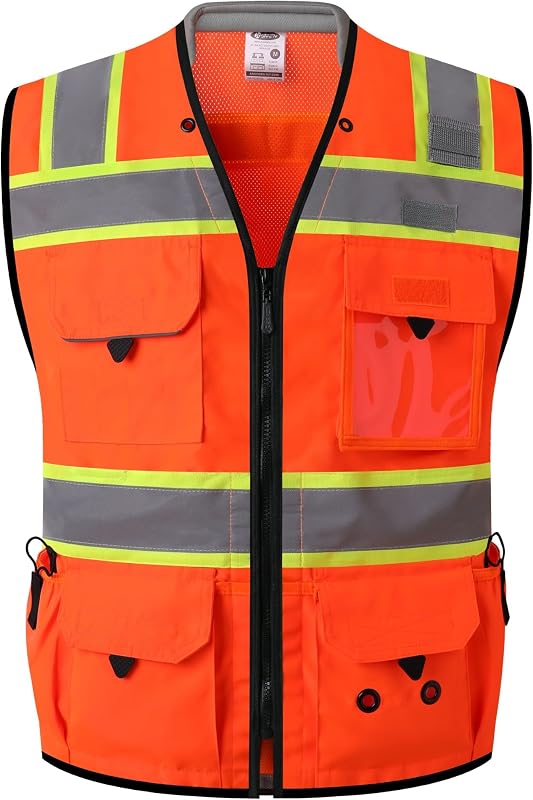 Chaleco seguridad unisex alta visibilidad con bolsillos