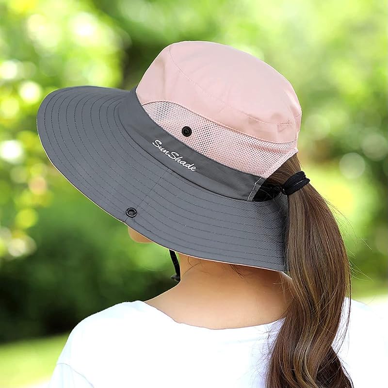 Sombrero safari ala ancha UV para mujer plegable playa verano