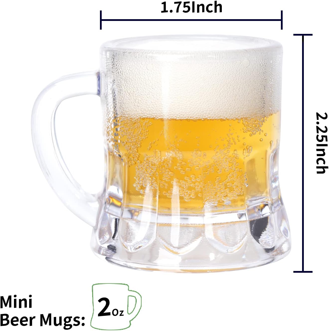 Set 12 vasos chupito plástico 2oz con asa
