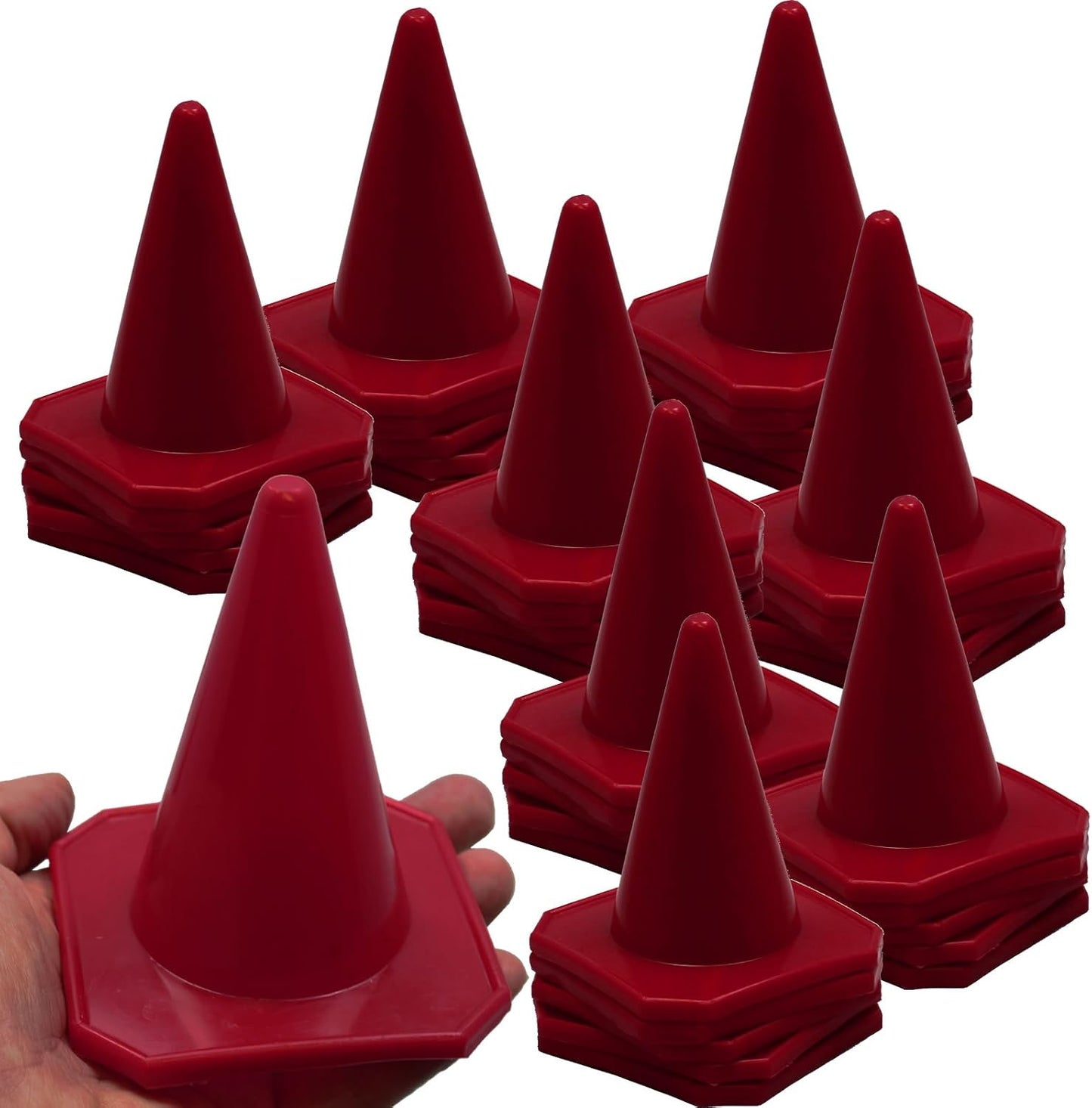 Conos tráfico plástico rojo 4" set 40 para agilidad y deporte