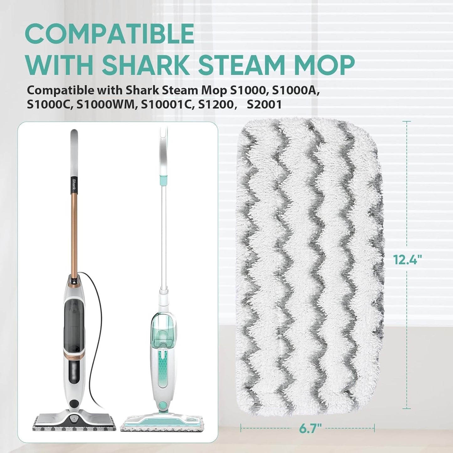 4 Pzas Almohadillas Microfibra Repuesto Shark S1000