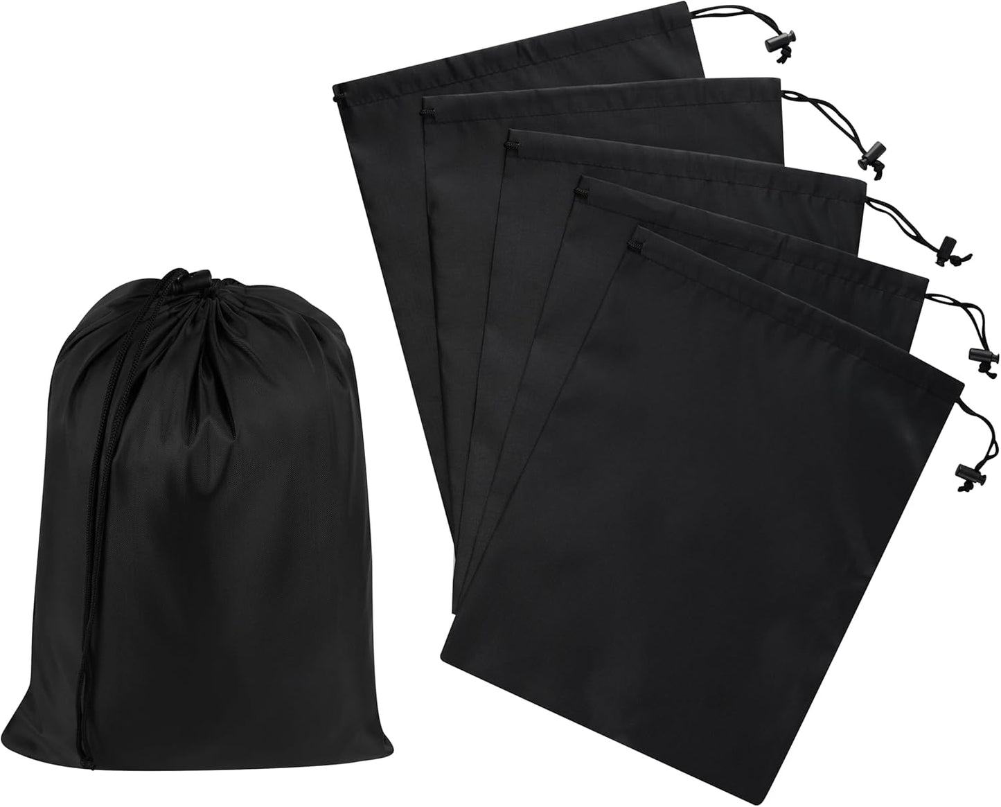 Bolsa con cordón y palanca 9x12pulg set 6 negro