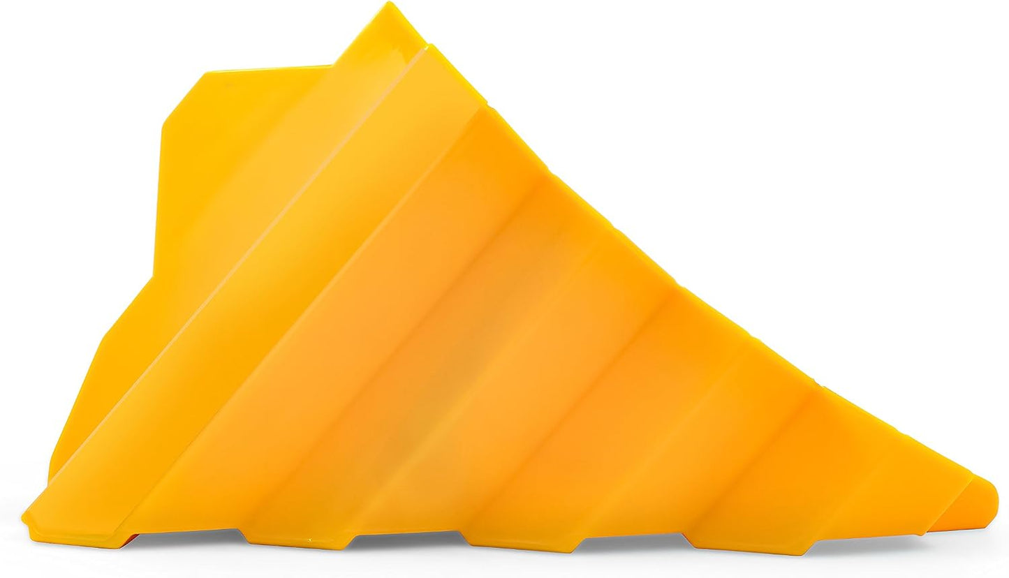 Calzo amarillo grande de rueda de remolque resistente