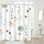 Cortina ducha tela impermeable flores salvia beige 72x72pulg