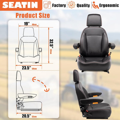 Asiento tractor universal con cinturón ajustable