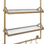 Estante pared industrial metal tubo vidrio color dorado
