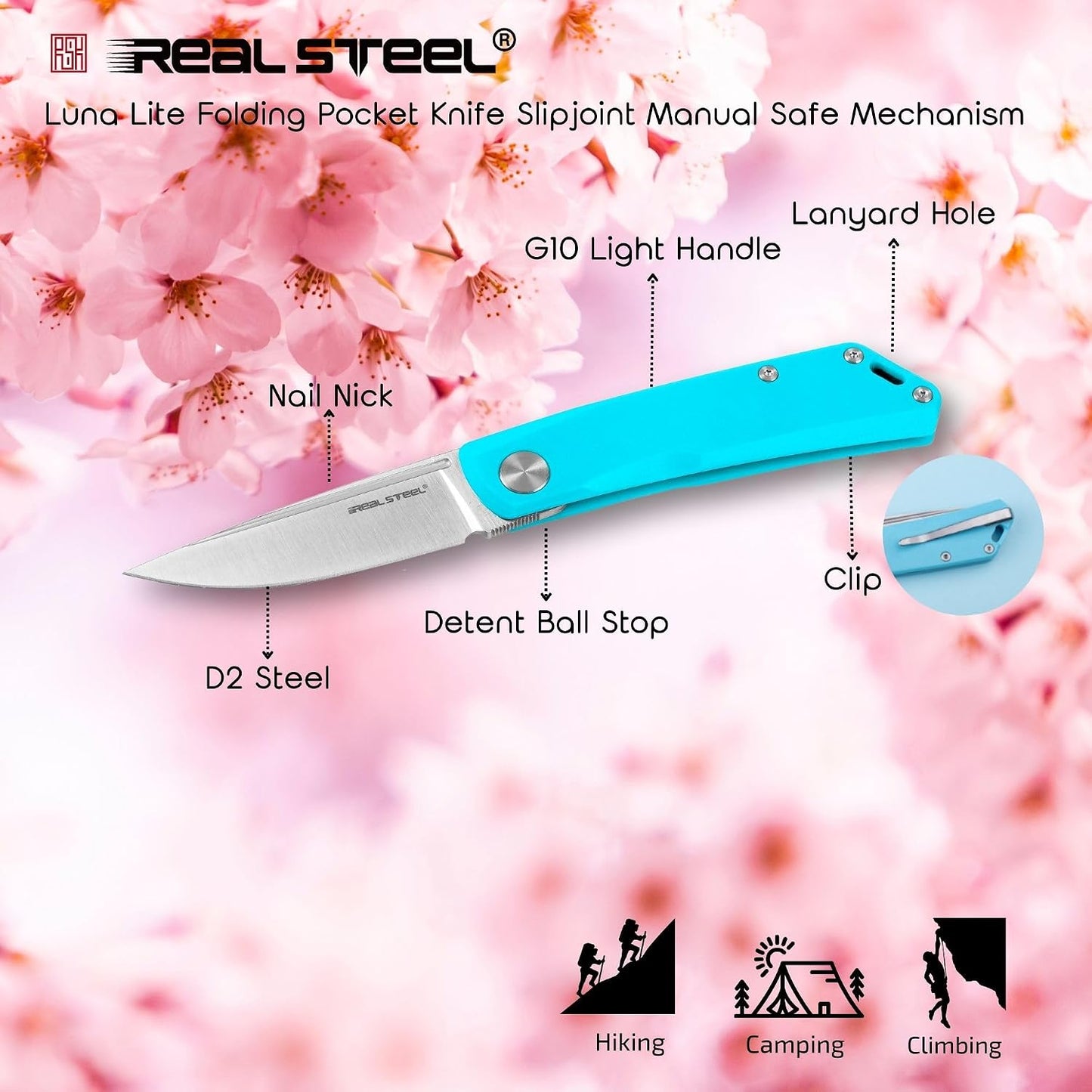 Cuchillo plegable D2 2.8" mango G10 EDC