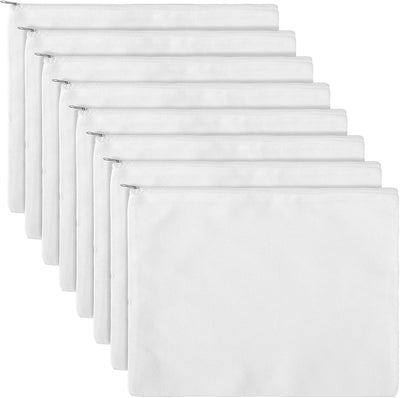 8 Pzas Bolsa Lona Blanca 12x9pulg Cosméticos Viaje