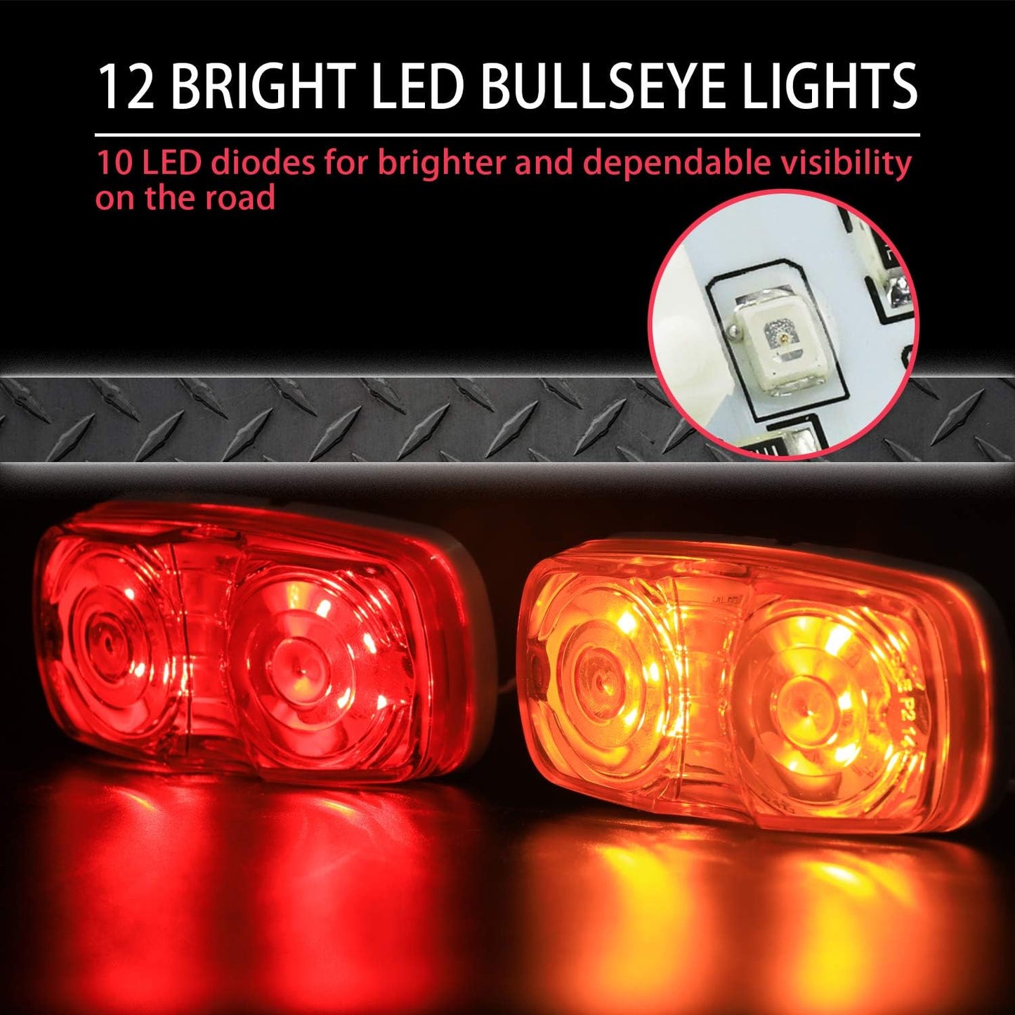 Luces LED remolque 6 rojas y 6 amarillas 12V universal